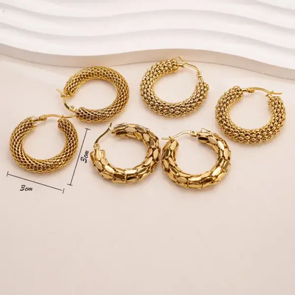 Wholesale 1 Pair Retro Geometric Plating 304 Stainless Steel Earrings