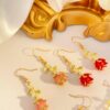 Wholesale European and American Creative Romantic Three-dimensional Retro Rose Earrings Women's High-end Sensei Alloy Oil Drop Flower Earrings