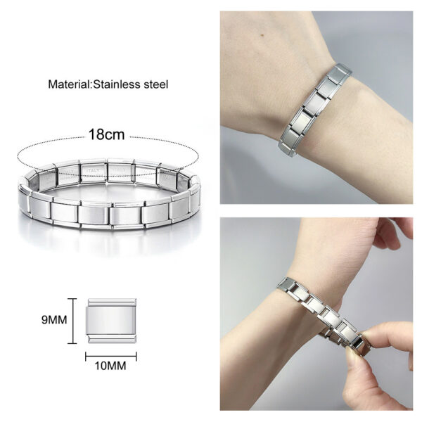 Wholesale italian module stitching bracelet diy in stock cross border hot stainless steel jewelry