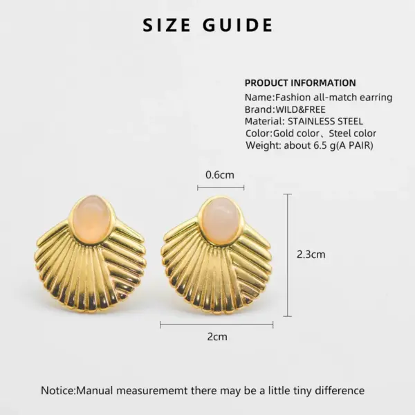 Wholesale PVD Coated 14K Gold Real Gold Plated Geometric Stainless Steel Fashion Waterproof Non Tarnish Earrings Ear Studs