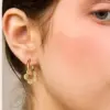 Wholesale 304 Stainless Steel Flower PVD Coated 18K Real Gold Plated 18K Gold Fashion Waterproof Non Tarnish Gold Plated Gold Drop Earrings
