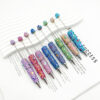 Wholesale Cross-border electroplating colorful shell full diamond beaded pen DIY handmade stick drill ball pen colorful shell stone pen