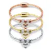1 Piece Retro Heart Shape Titanium Steel Inlay Artificial Gemstones Bangle