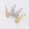 Wholesale 1 Pair Simple Style Solid Color Inlay Copper Zircon Earrings