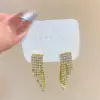 Fashion Geometric Copper Drop Earrings Tassel Zircon Copper Earrings