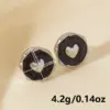 Wholesale PVD Coated Real Gold Plated Round Heart Shape 304 Stainless Steel Elegant Waterproof Non Tarnish Ear Studs