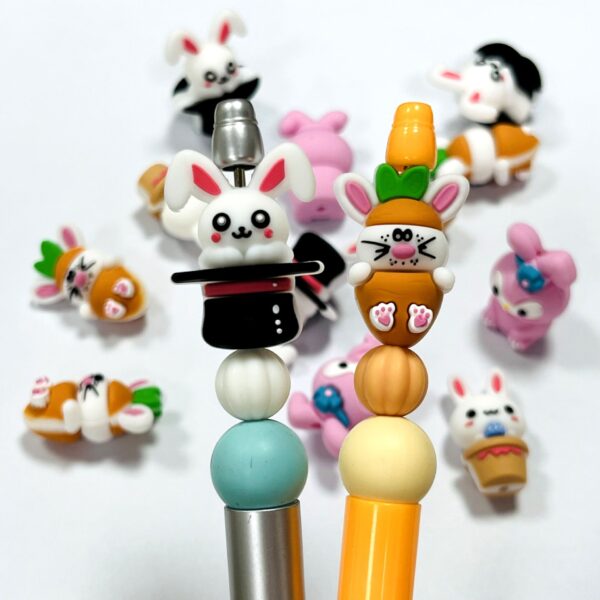 oly-d6c2d778e36d4da88fcbf30babca6427 Wholesale New cross-border product: 3D silicone rabbit epoxy beads, food-grade baby teething beads, DIY jewelry accessories.