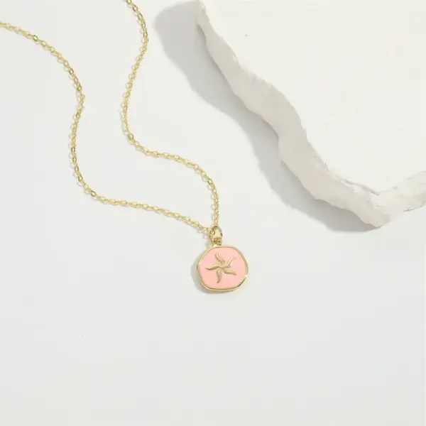 oly-d6c997f71de2c27a40cd7446d764fbce Wholesale Copper 14K Gold Plated Starfish Pendant Necklace