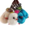Wholesale Cute little duck mini keychain bag pendant mink fur Cartoon Doll