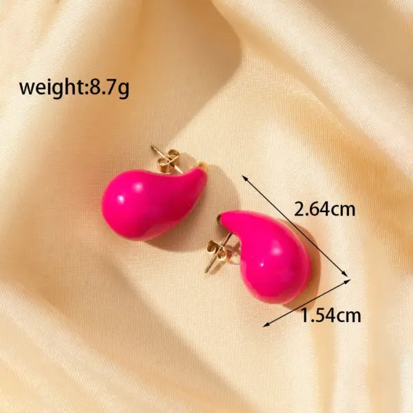 Wholesale PVD Coated Water Droplets 304 Stainless Steel French Style Simple Style Classic Style Waterproof Non Tarnish Ear Studs