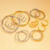 Wholesale PVD Coated 18K Gold Real Gold Plated Geometric 304 Stainless Steel 316 Stainless Steel Hip-Hop Simple Style Commute Waterproof Non Tarnish Bracelets Earrings Necklace