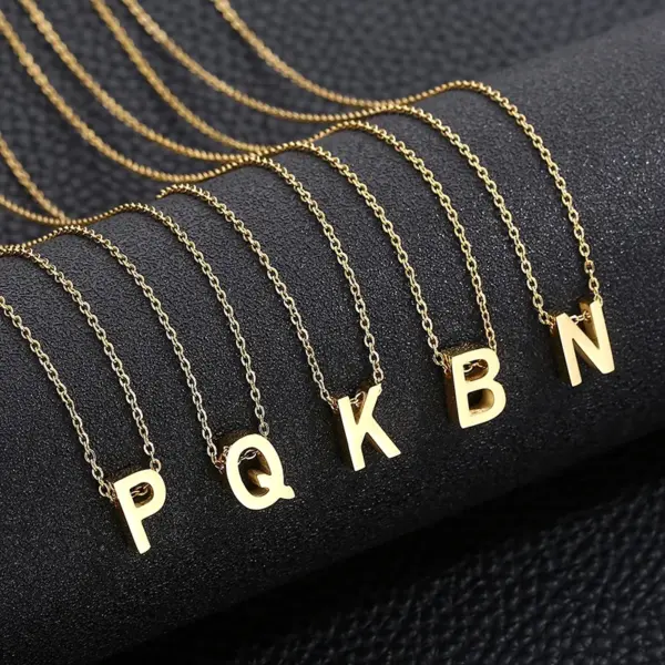 304 Stainless Steel Letter PVD Coated 18K Real Gold Plated Fashion Waterproof Non Tarnish Plating Pendant Necklace