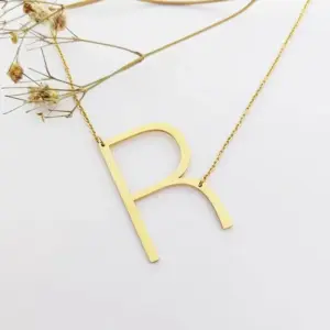 Wholesale Jewelry Fashion Letter 304 Stainless Steel 18K Gold Plated Plating Stainless Steel Necklaces