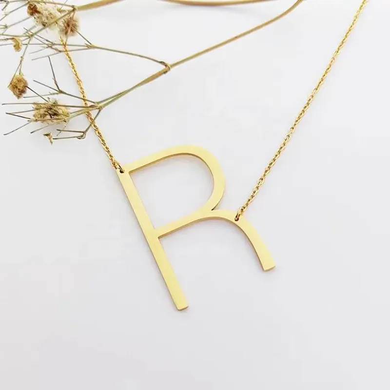 Wholesale Jewelry Fashion Letter 304 Stainless Steel 18K Gold Plated Plating Stainless Steel Necklaces