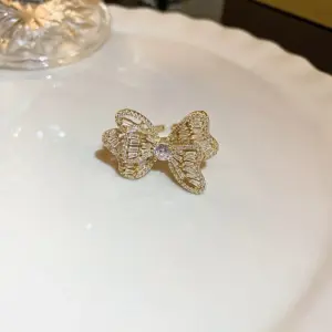 12# Ring-Golden Bow (Real Gold Plating)