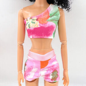 Random color oblique shoulder swimsuit set (without baby) / 30