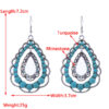 Wholesale Cross-border new double-layer water drop hollow pendant inlaid turquoise earrings female personality retro high quality Party earrings