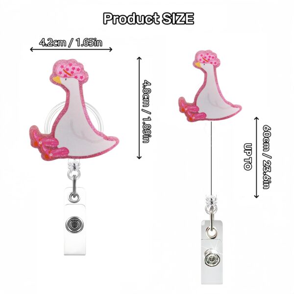 Wholesale Cross-border Hot-selling Creative Goose GOOSE Acrylic Fun Glitter Stretchable Badge Clip Chest Card Certificate Easy Pull Buckle