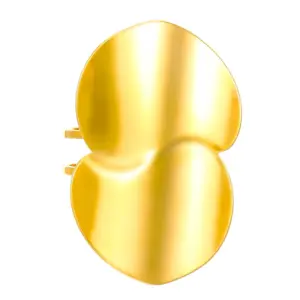 18k real gold double round 3958