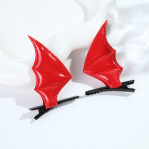 Bright leather red hairpins (1 pair)