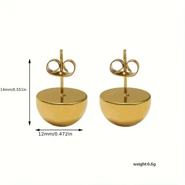 Wholesale Casual Simple Style Round 201 Stainless Steel Gold Plated Ear Studs