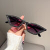 oly-d6ef0d4523559b85c58ea0ce10fb8a38 Wholesale Fashion Diamond-encrusted Cat's Eye Triangle Sunglasses Personalized Cyber pular Didi Bounty Sunglasses AliExpress INS