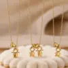 Wholesale Human Heart Shape Two Tone Choker For Women With PVD Coated Golden Plated 304 Stainless Steel Cable Chain