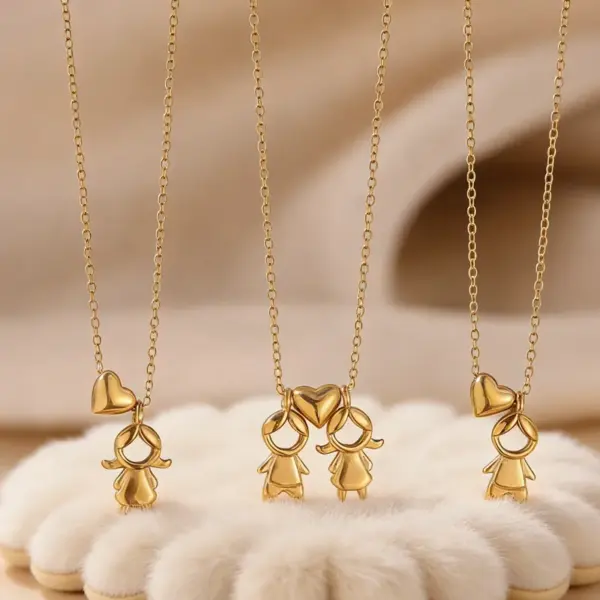 Wholesale Human Heart Shape Two Tone Choker For Women With PVD Coated Golden Plated 304 Stainless Steel Cable Chain