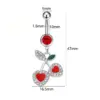 Wholesale Big Red Cherry Belly Button Ring Fruit Piercing Jewelry Belly Hoop Belly Buckle Women's Fashion Accessory For Party And Festival