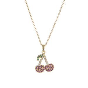 X4426 gold color cherry necklace