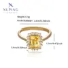 Wholesale Jewelry Elegant XUPING Square Copper Artificial Gemstones 18K Gold Plated Inlay Open Rings