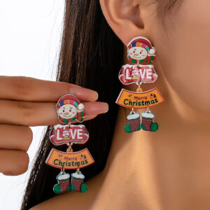 Wholesale Snowman Santa Claus Reindeer Cute Earrings