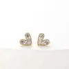 Wholesale Fashion New Simple Female Heart-shaped Small Copper Earrings