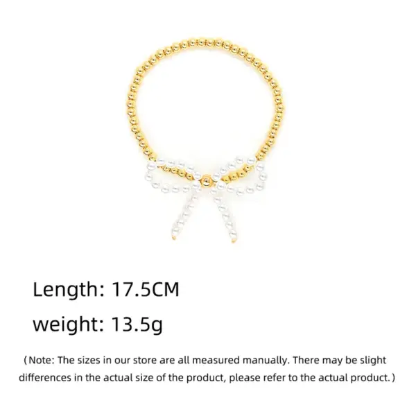 Wholesale Simple Style Classic Style Bow Knot Imitation Pearl Copper Wholesale Bracelets