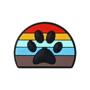 Colorful dog paw prints