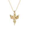 Wholesale copper plated 18K gold micro set zircon pendant necklace simple personality necklace sweater chain women's high-end feeling