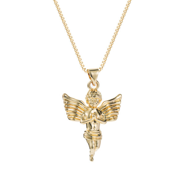 Wholesale copper plated 18K gold micro set zircon pendant necklace simple personality necklace sweater chain women's high-end feeling