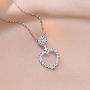 X2671 Steel Color Love Necklace