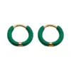 Wholesale PVD Coated Real Gold Plated 14K Gold Circle 304 Stainless Steel Sweet Streetwear Waterproof Non Tarnish Earrings