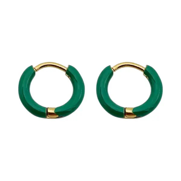 Wholesale PVD Coated Real Gold Plated 14K Gold Circle 304 Stainless Steel Sweet Streetwear Waterproof Non Tarnish Earrings