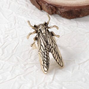 Golden cicada ring