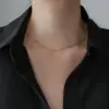 Wholesale 304 Stainless Steel Solid Color PVD Coated 18K Gold Plated Real Gold Plated IG Style Simple Style Waterproof Non Tarnish Plating Gold Necklace
