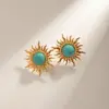 Wholesale 304 Stainless Steel Sun PVD Coated 18K Gold Plated IG Style Plating Gold Ear Studs