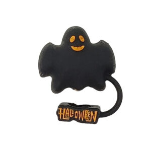 Halloween Ghost Black Straw Cap / Packaging without straw