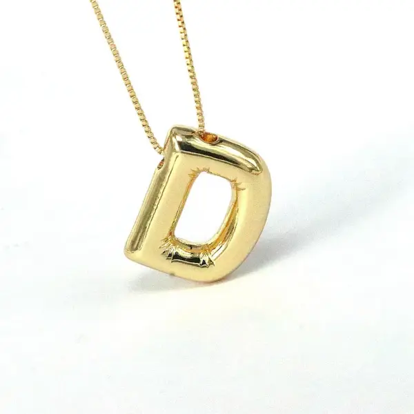 Wholesale Simple Style Classic Style Letter Copper 18k Gold Plated Pendant Necklace In Bulk