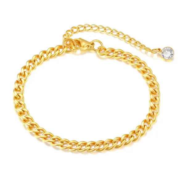 PVD Coated Real Gold Plated Geometric 201 Stainless Steel Simple Style Waterproof Non Tarnish 201 Stainless Steel Bracelets