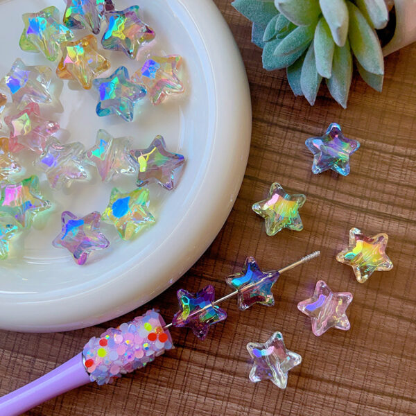 Wholesale Color-plated five-pointed star beads