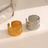 Wholesale Ion Plating (IP) 18K Gold Plated Round 304 Stainless Steel Simple Style Waterproof Non Tarnish Open Rings