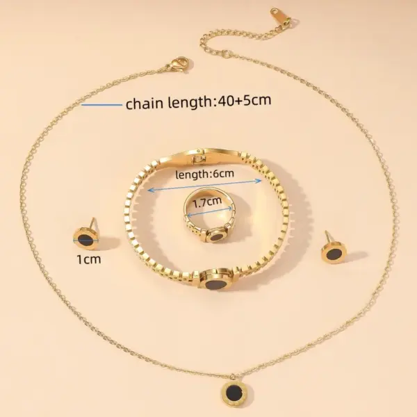 Wholesale Ion Plating (IP) Real Gold Plated 18K Roman Numeral 304 Stainless Steel Vintage Style Simple Waterproof Non Tarnish Bracelets Earrings Necklace