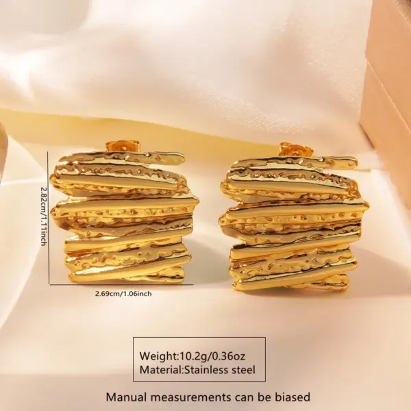 Wholesale 201 Stainless Steel 304 Stainless Steel Horns Coral Electroplating Stone-Free Imitation Gold Streetwear Plating Ear Studs